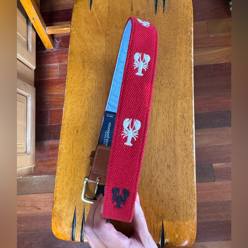 Vineyard Vines Racing Red Lobster Belt